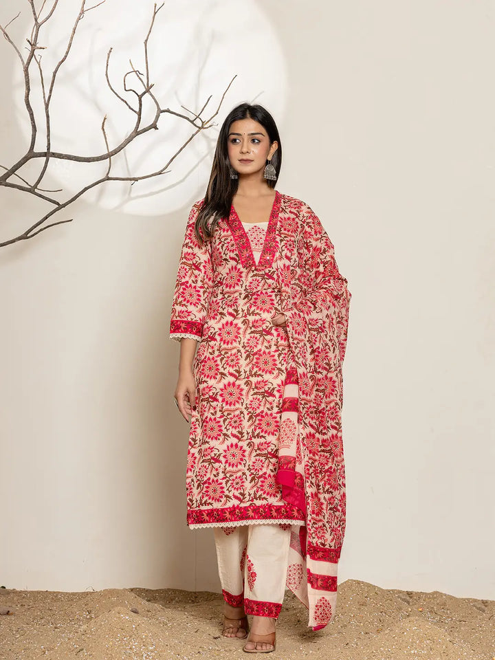 Pink-Cotton-Embroidered-Thread-Work-3-Piece-Kurta-Set