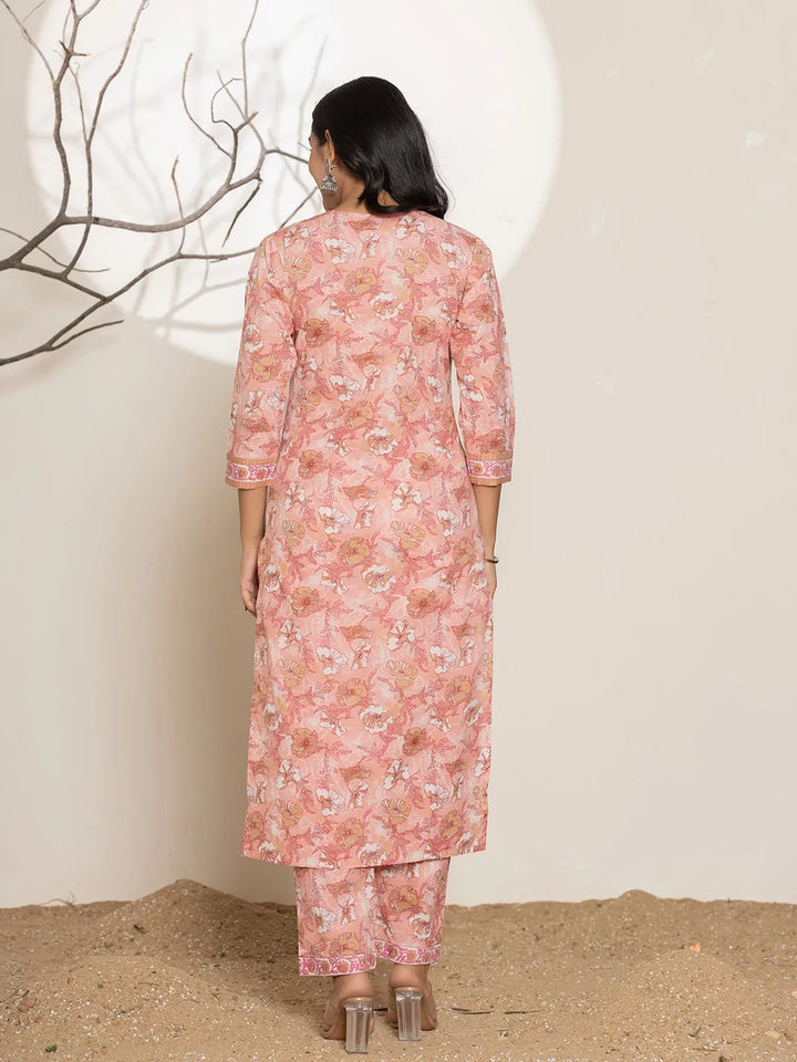 Pink-Cotton-Floral-Print-Straight-3-Piece-Kurta-Set