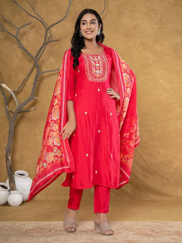 Pink-Silk-Beads-&-Stones-Sequins-Work-3-Piece-Kurta-Set