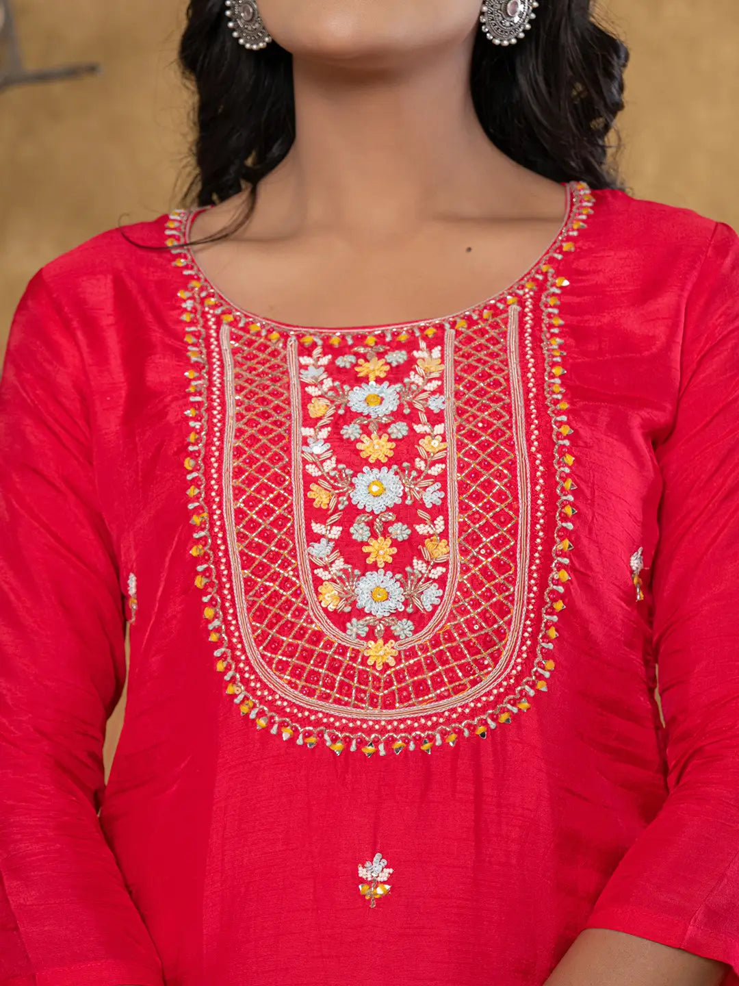 Pink-Silk-Beads-&-Stones-Sequins-Work-3-Piece-Kurta-Set