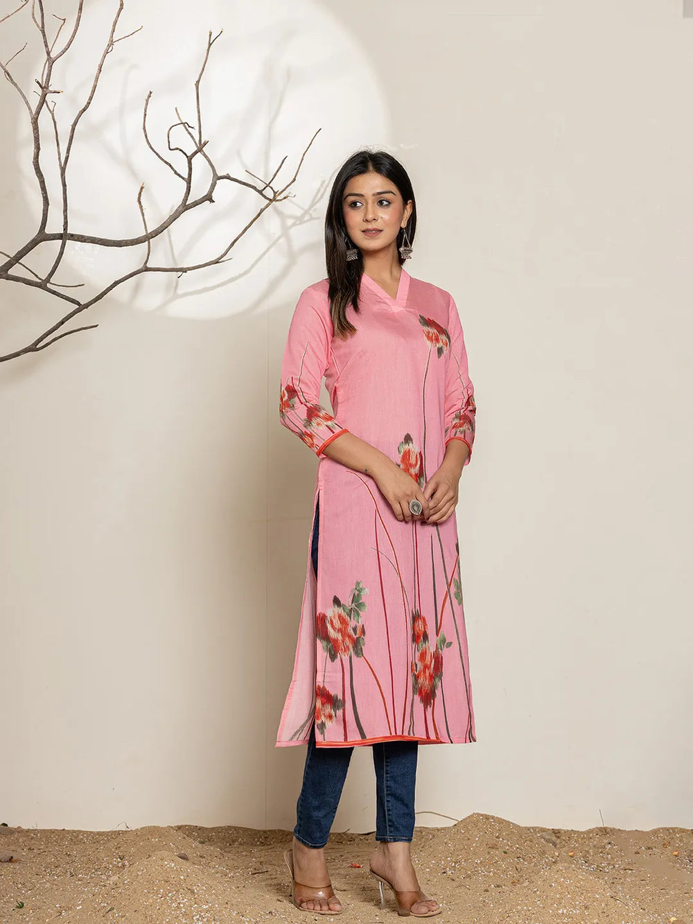 Pink-Silk-Blend-Floral-Digital-Print-Kurta