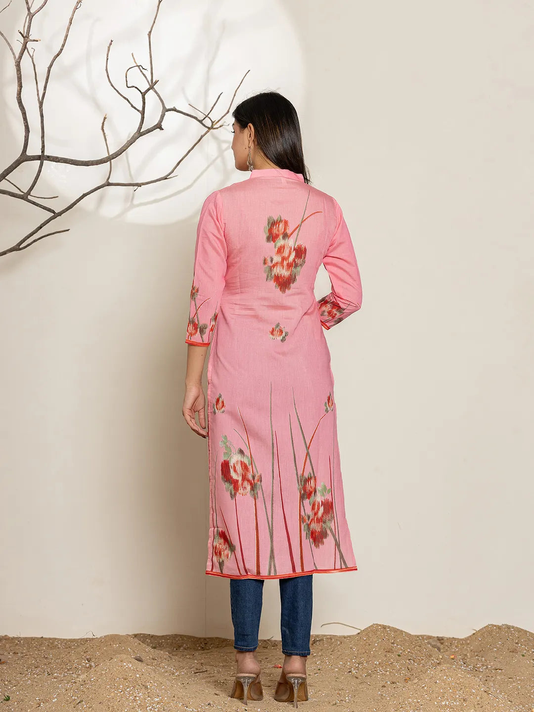 Pink-Silk-Blend-Floral-Digital-Print-Kurta