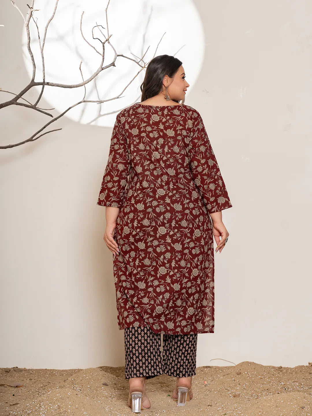 Maroon-Cotton-Floral-Print-Plus-Size-3-Piece-Kurta-Set