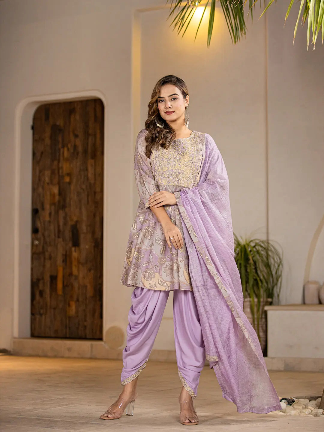 Purple-Cotton-Zari-Work-Kurta-Dhoti-Dupatta-Set