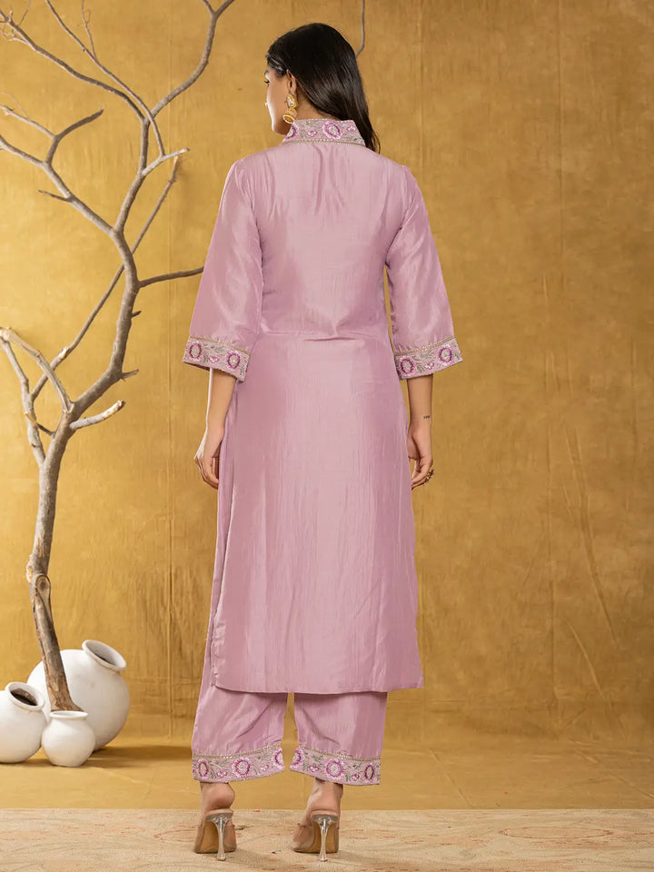 Purple-Silk-Blend-Pakistani-Style-3-Piece-Kurta-Set