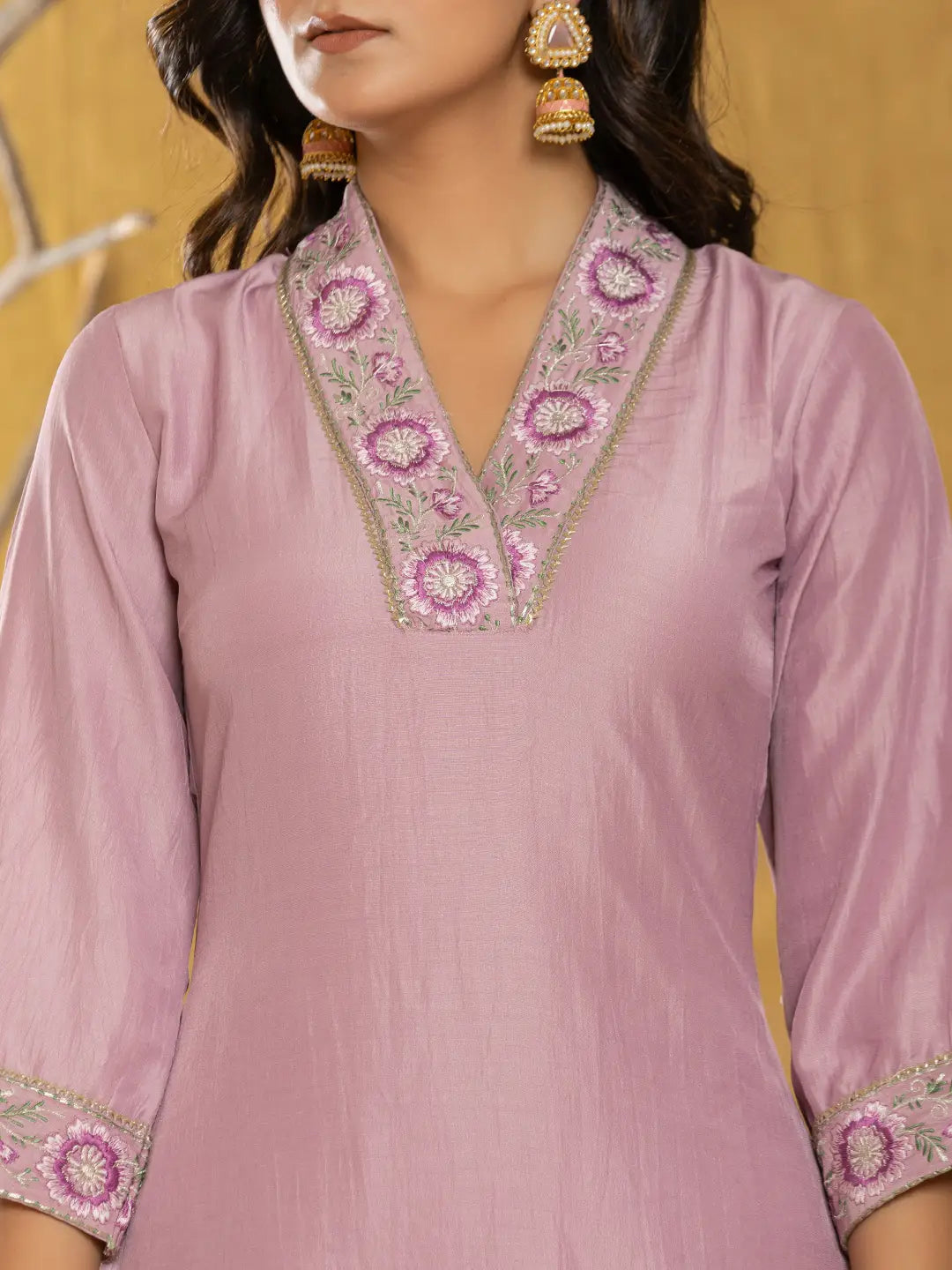 Purple-Silk-Blend-Pakistani-Style-3-Piece-Kurta-Set