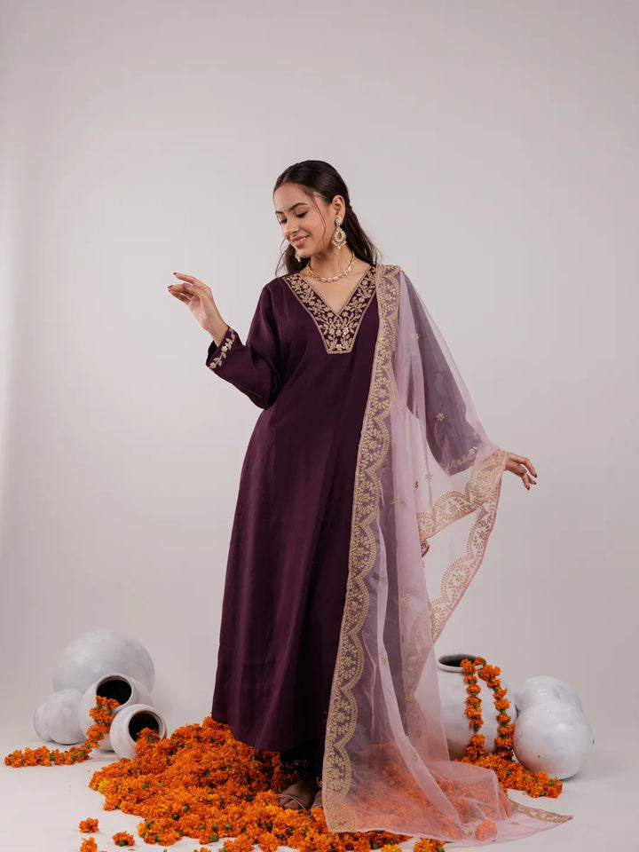 Purple-Silk-Dori-Embroidered-3-Piece-Kurta-Set