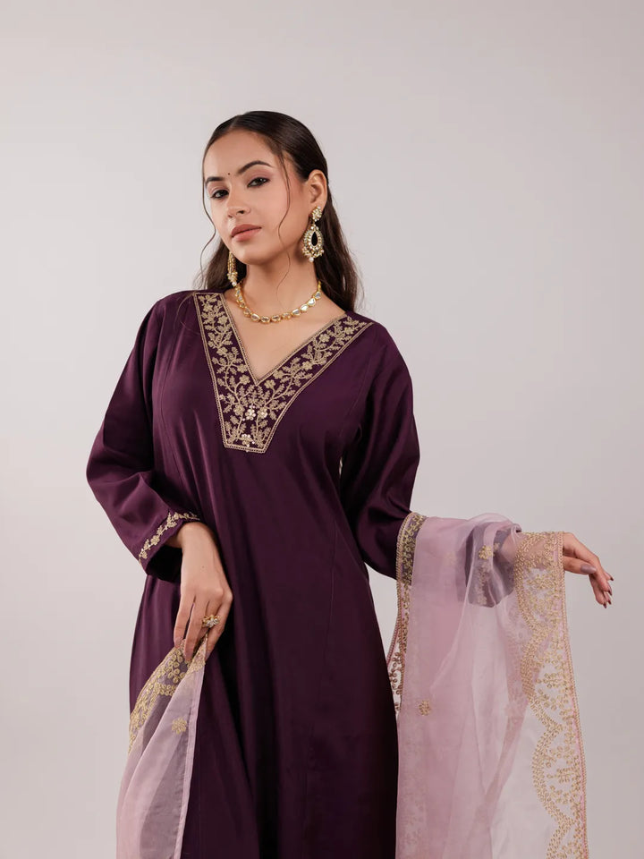 Purple-Silk-Dori-Embroidered-3-Piece-Kurta-Set