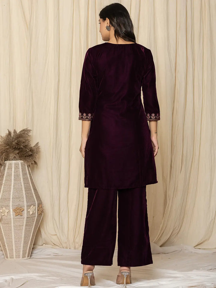 Purple-Velvet-Zari-Work-Emmbroidered-Co-Ord-Set