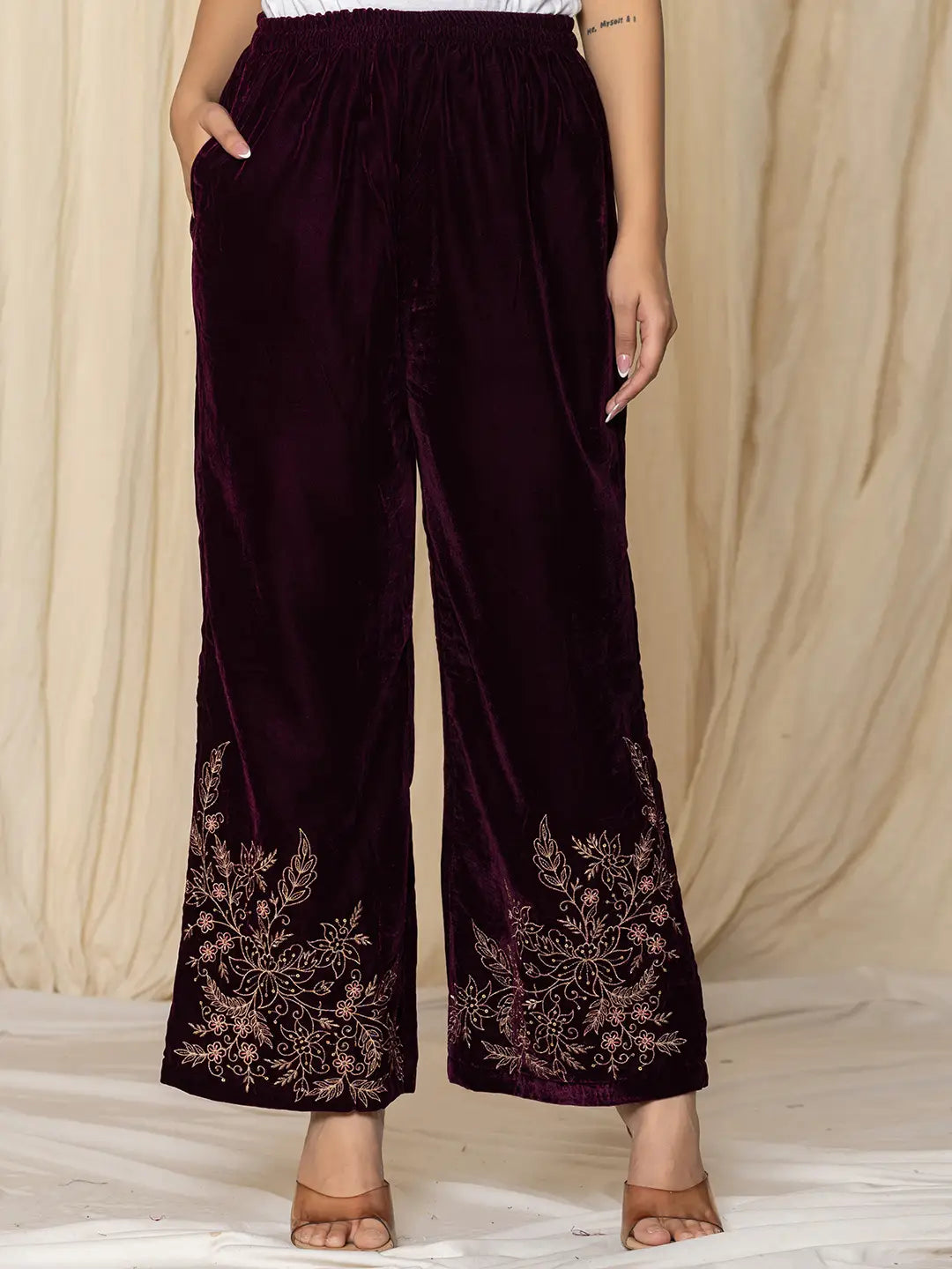 Purple-Velvet-Zari-Work-Emmbroidered-Co-Ord-Set