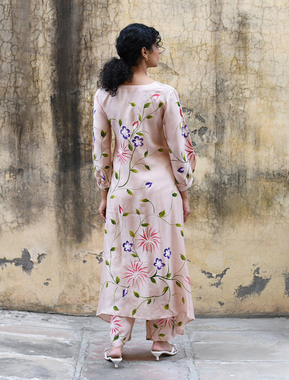 rangeelo-Floral-Printed-Regular-Pure-Cotton-Kurta-With-Trousers-RO203PINK