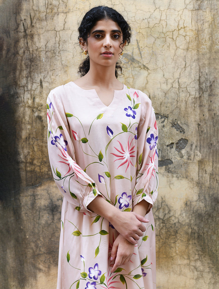 rangeelo-Floral-Printed-Regular-Pure-Cotton-Kurta-With-Trousers-RO203PINK