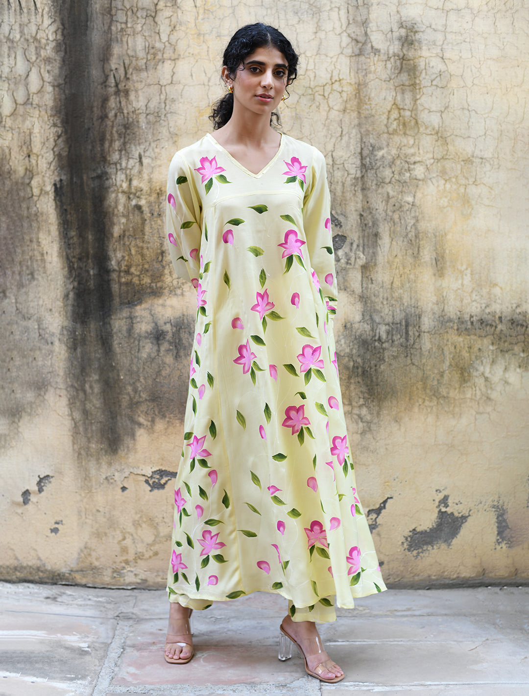 rangeelo-Floral-Printed-Regular-Pure-Cotton-Kurta-With-Trousers-&-Dupatta-RO201YELLOW