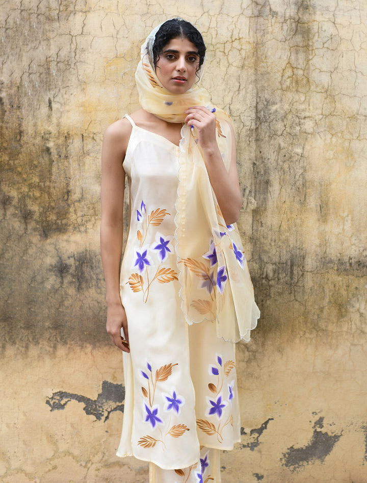 rangeelo-Floral-Printed-Regular-Pure-Cotton-Kurta-With-Trousers-&-Dupatta-RO205YELLOW