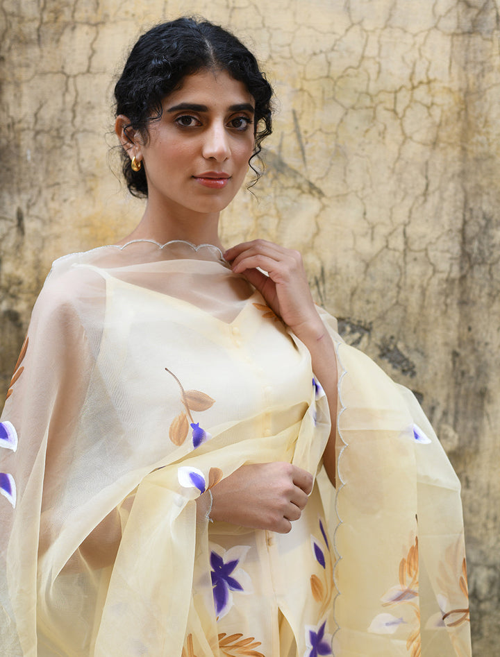 rangeelo-Floral-Printed-Regular-Pure-Cotton-Kurta-With-Trousers-&-Dupatta-RO205YELLOW