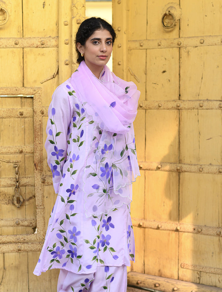 rangeelo-Floral-Printed-Regular-Pure-Cotton-Kurta-With-Trousers-&-Dupatta-RO209PURPLE