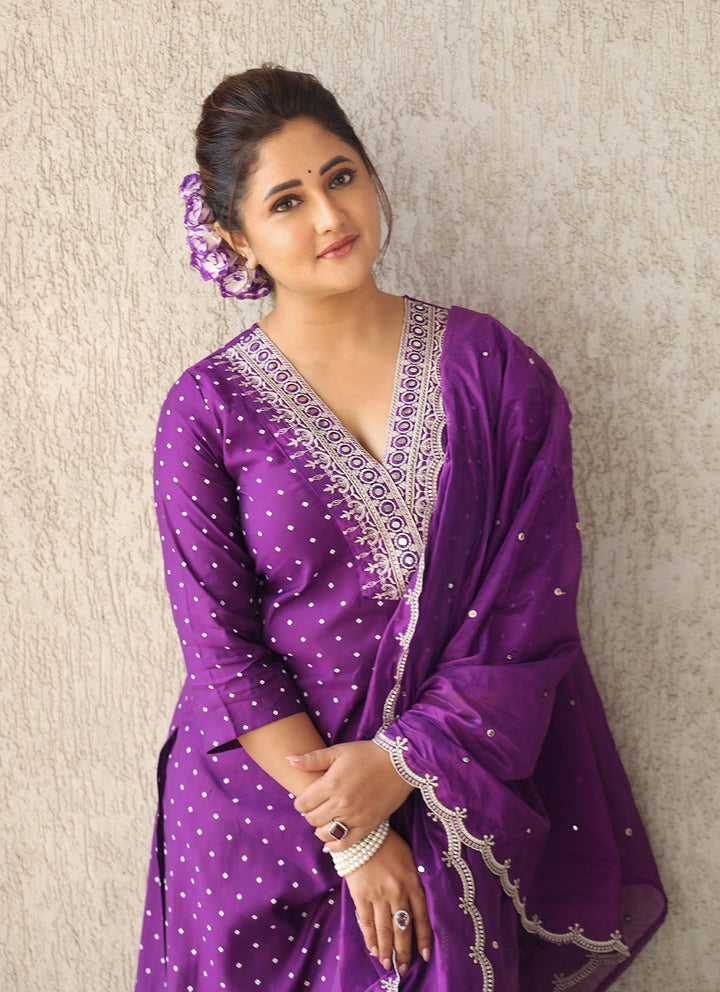 Purple-Silk-Khari-Printed-3-Piece-Kurta-Set
