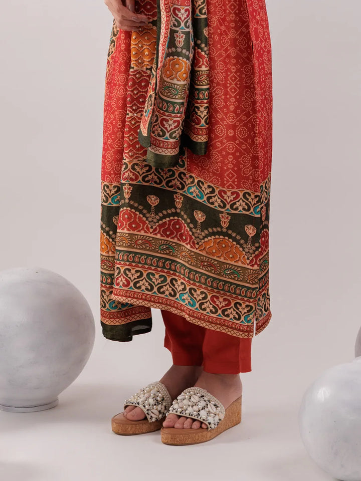 Red-Shimmer-Tissue-&-Viscose-Sequins-Work-3-Piece-Kurta-Set