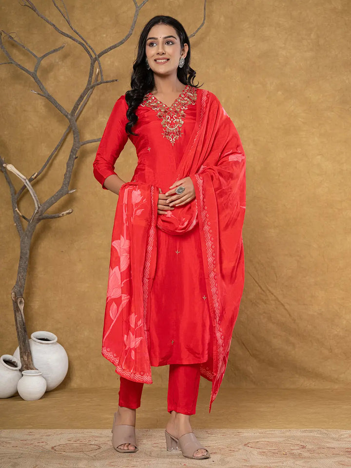 Red-Pure-Uppada-Silk-Handwork-3-Piece-Kurta-Set