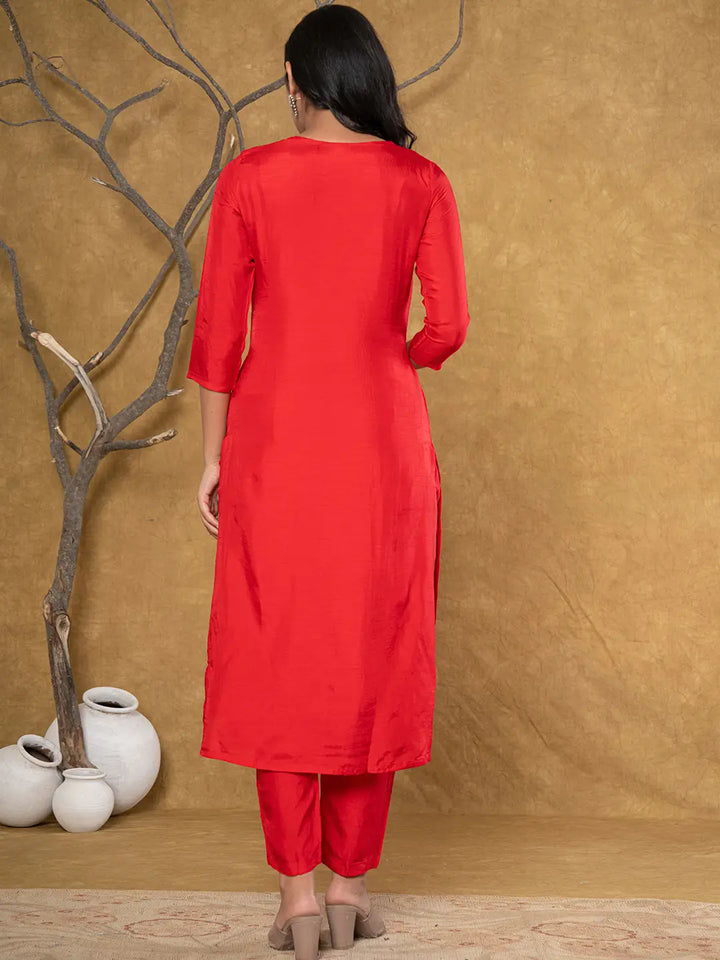 Red-Pure-Uppada-Silk-Handwork-3-Piece-Kurta-Set