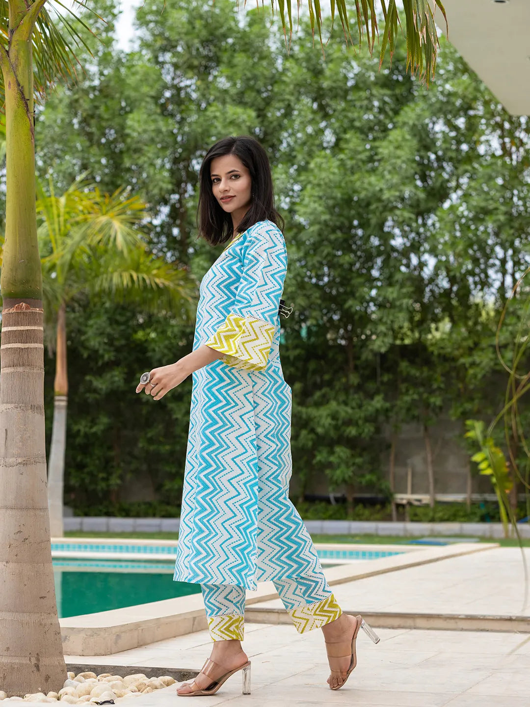 Sky-Blue-Cotton-A-Line-Colourblocking-2-Piece-Kurta-Set