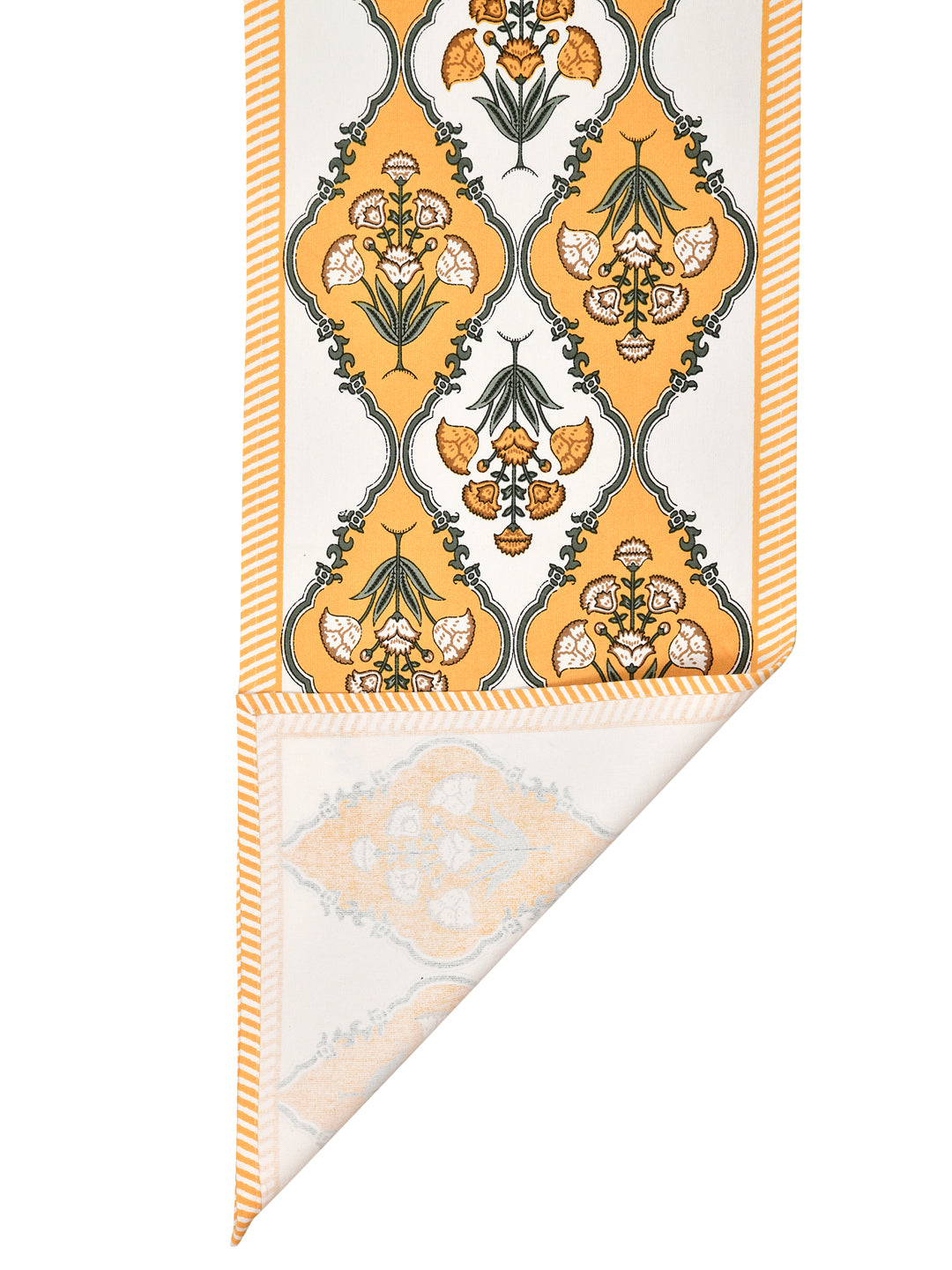 Yellow-&-White-Canvas-Cotton-Handblock-Printed-Table-Runner