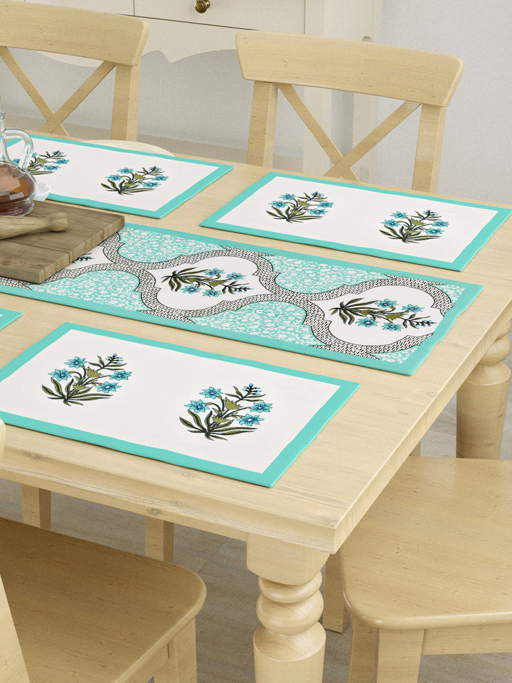 White-&-Blue-Cotton-Handblock-Printed-Table-Runner