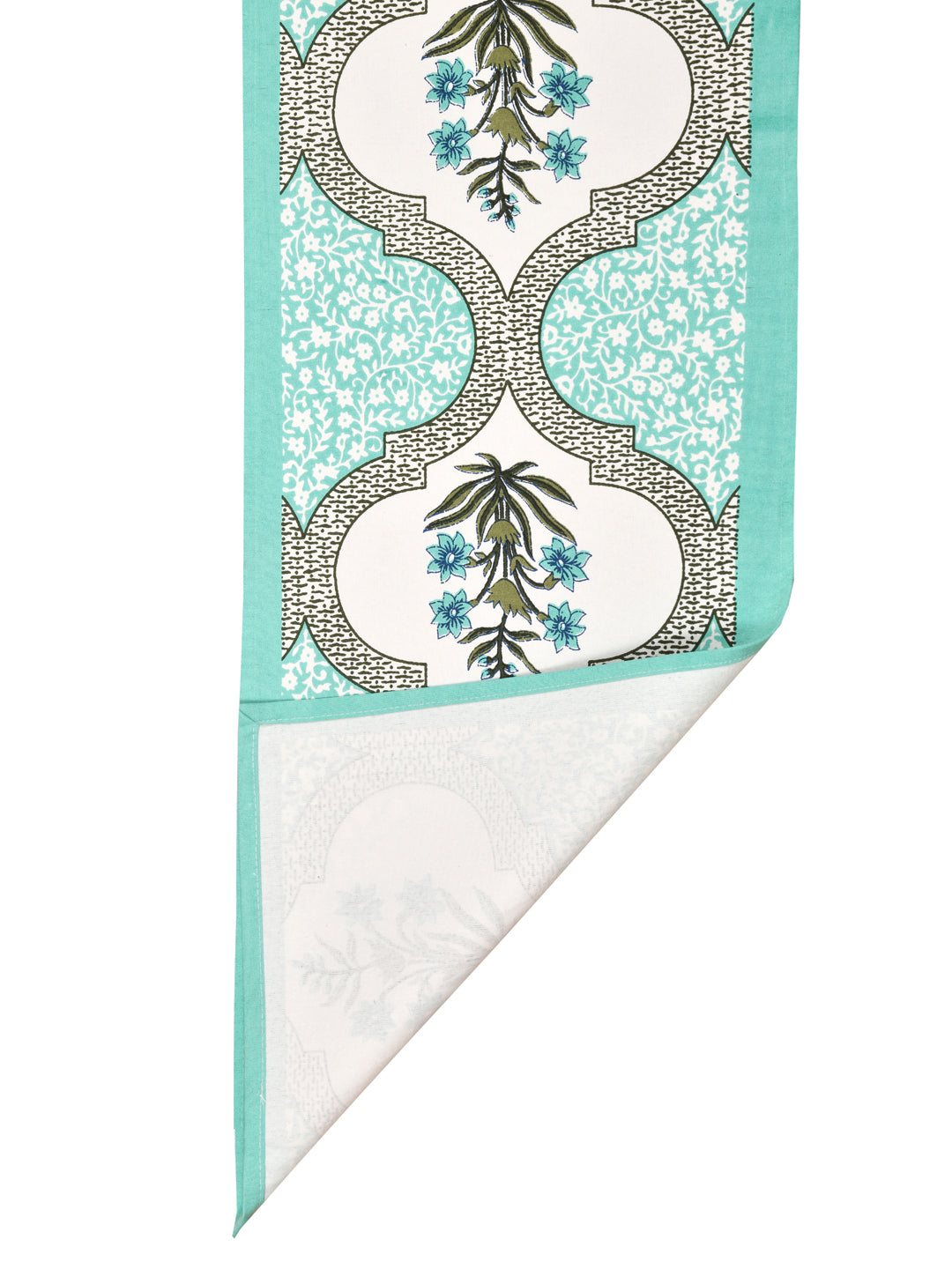 White-&-Blue-Cotton-Handblock-Printed-Table-Runner