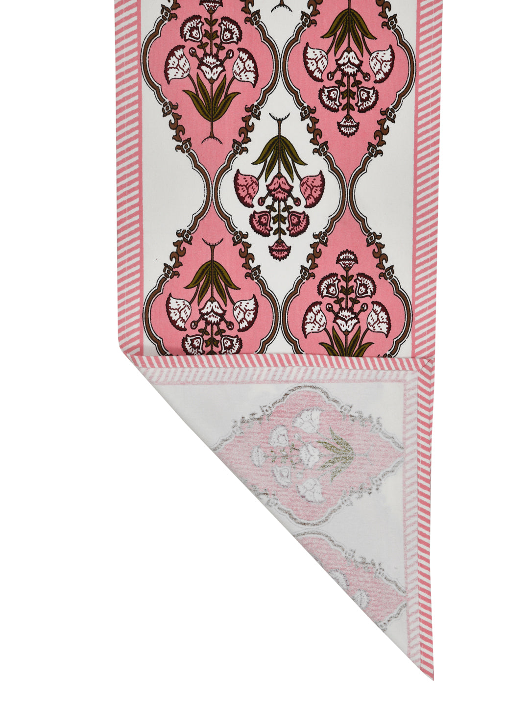 White-&-Pink-Canvas-Cotton-Handblock-Printed-Table-Runner