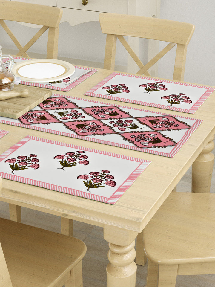 White-&-Pink-Canvas-Cotton-Handblock-Printed-Table-Runner