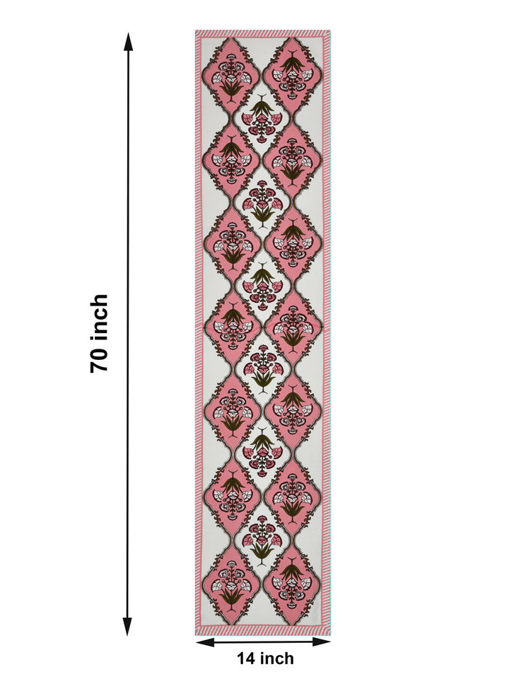 White-&-Pink-Canvas-Cotton-Handblock-Printed-Table-Runner