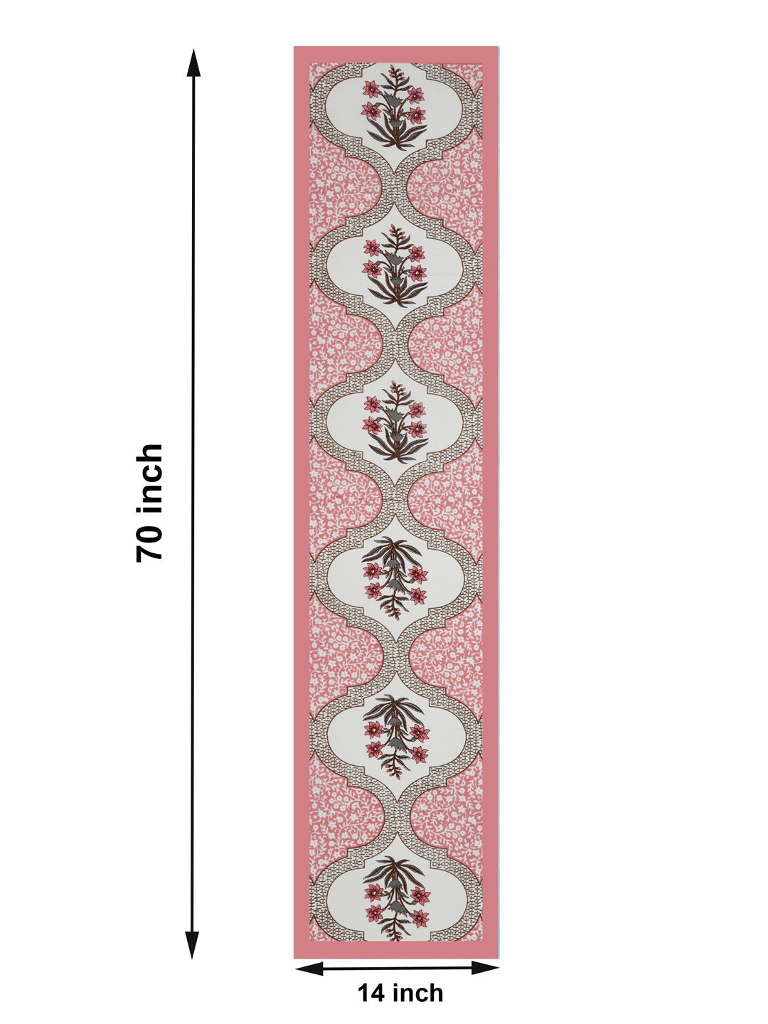 Pink-&-White-Cotton-Handblock-Printed-Table-Runner