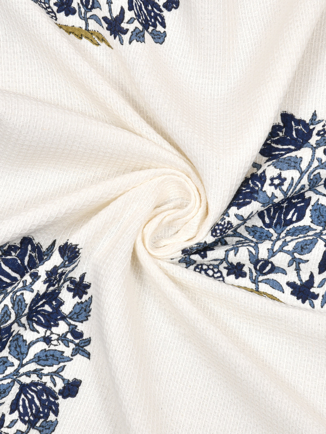 White-&-Blue-Floral-Waffle-Cotton-Print-Towels-Gift-Set