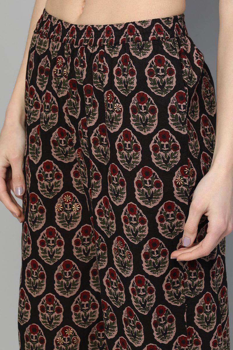 Cotton-Black-Motifs-Printed-A-Line-3-Piece-Kurta-Set