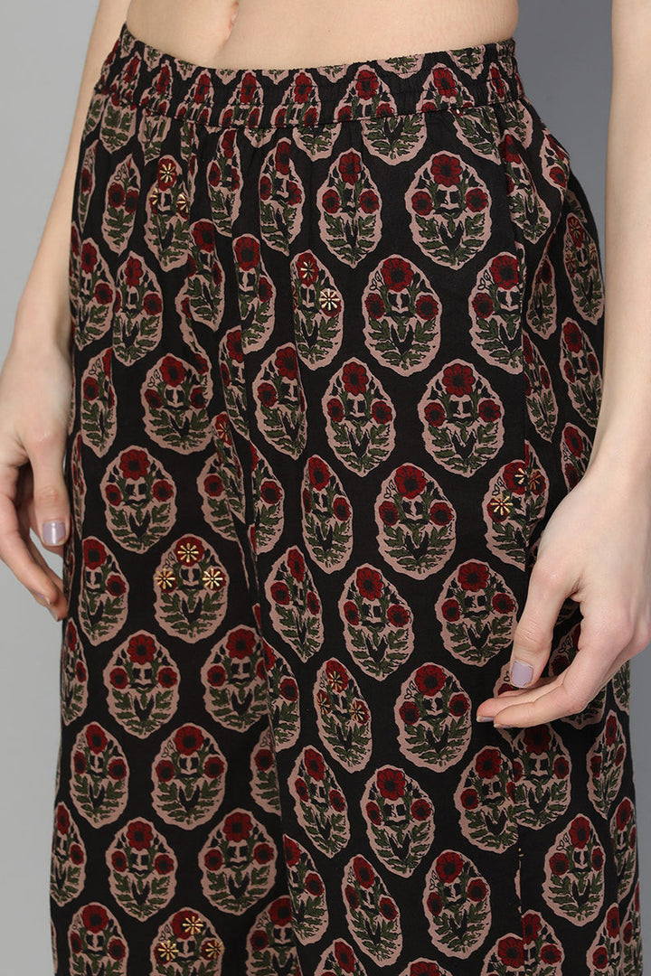 Cotton-Black-Motifs-Printed-A-Line-3-Piece-Kurta-Set