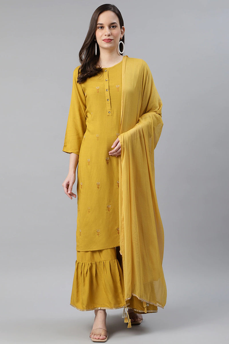 -Mustard-Cotton-Motifs-Printed-Straight-3-Piece-Kurta-Set