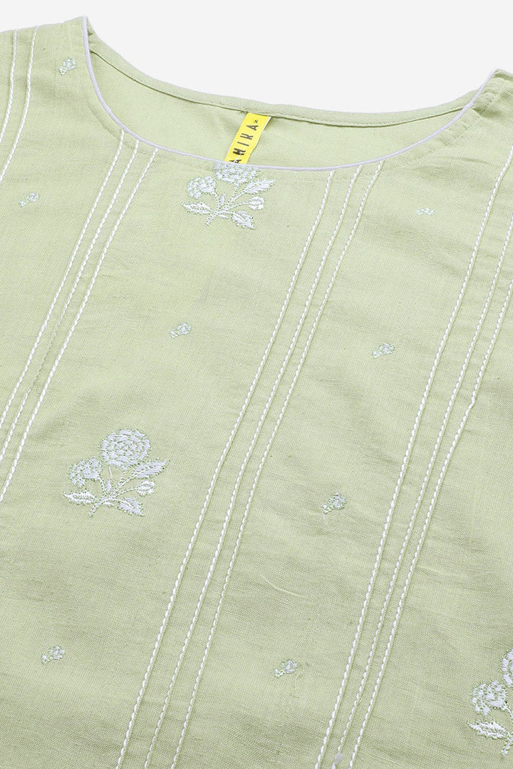Cotton-Green-Motifs-Printed-Straight-3-Piece-Kurta-Set