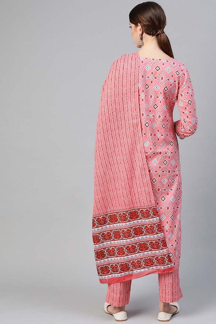 Pink-Cotton-Geometric-Printed-Straight-3-Piece-Kurta-Set