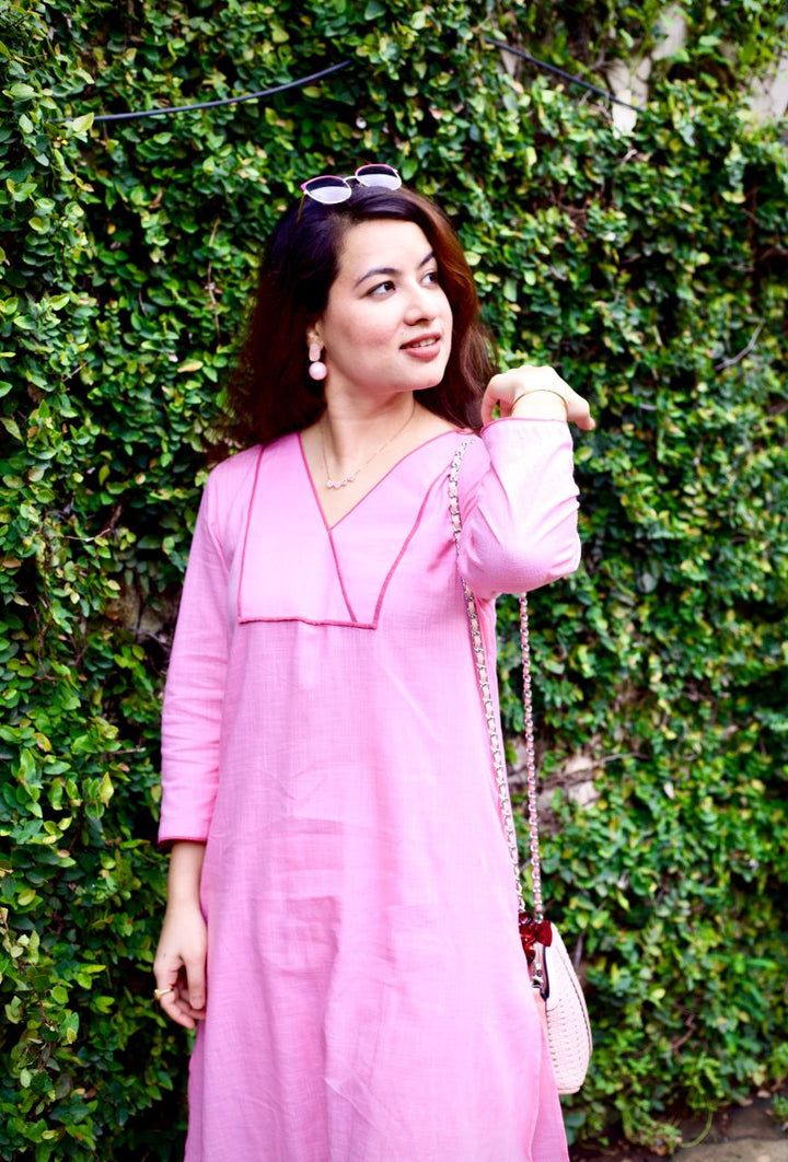 Baby-Pink-Cotton-Slub-Apple-Cut-Kurta-Set