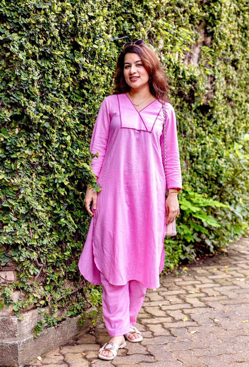 Baby-Pink-Cotton-Slub-Apple-Cut-Kurta-Set