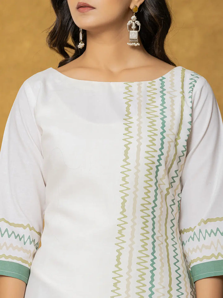 White-&-Green-Linen-Printed-3-Piece-Kurta-Set