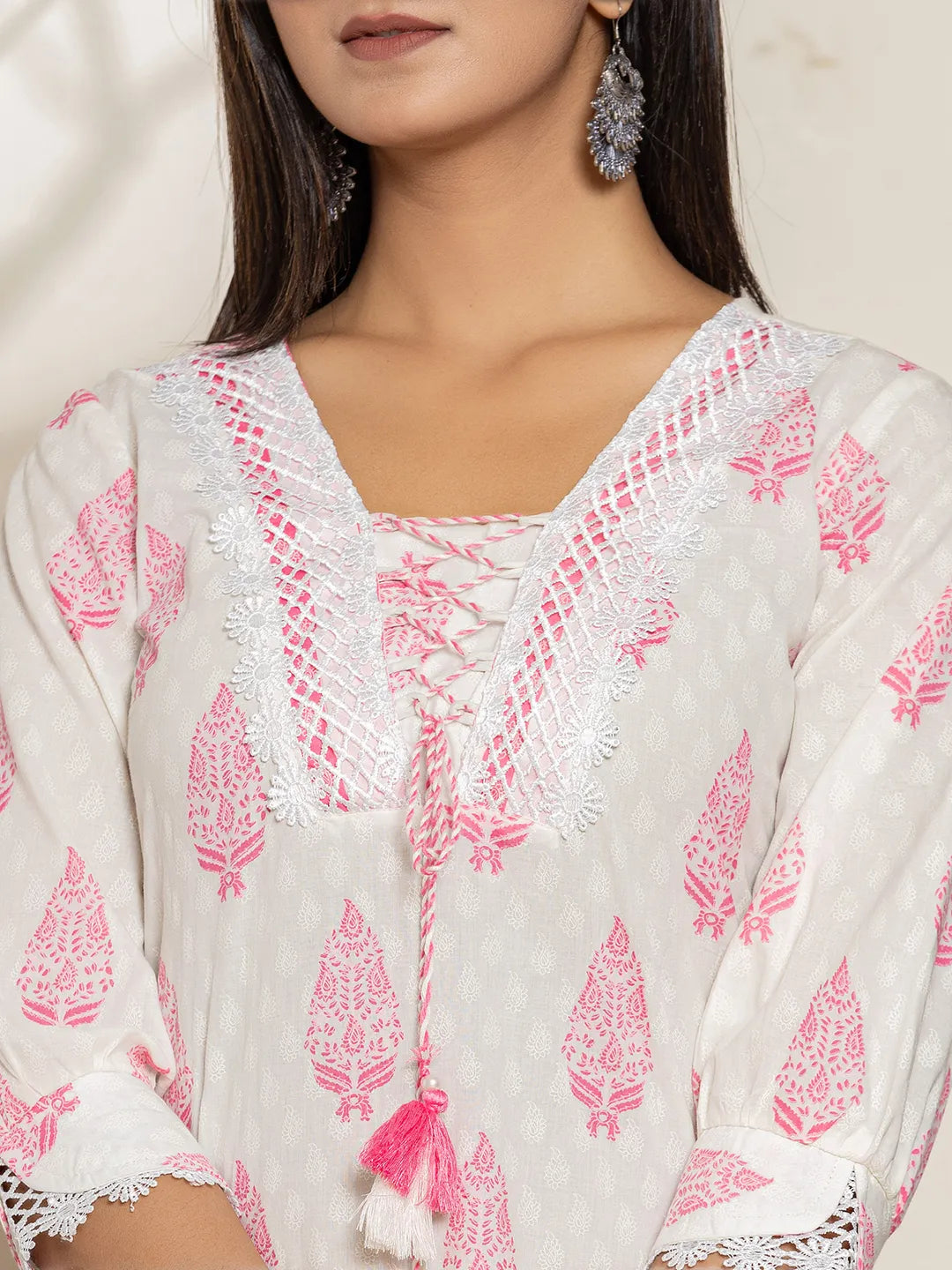 White-And-Pink-Cotton-Floral-Print-Straight-3-Piece-Kurta-Set