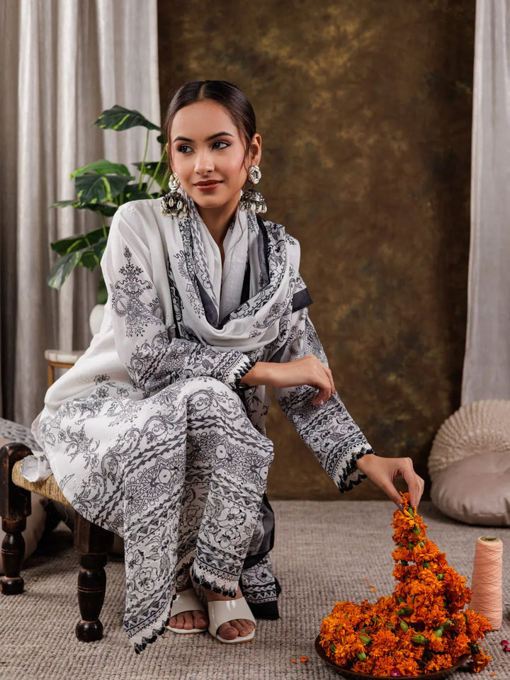 White-Cotton-Ethnic-Motifs-Print-Straight-3-Piece-Kurta-Set