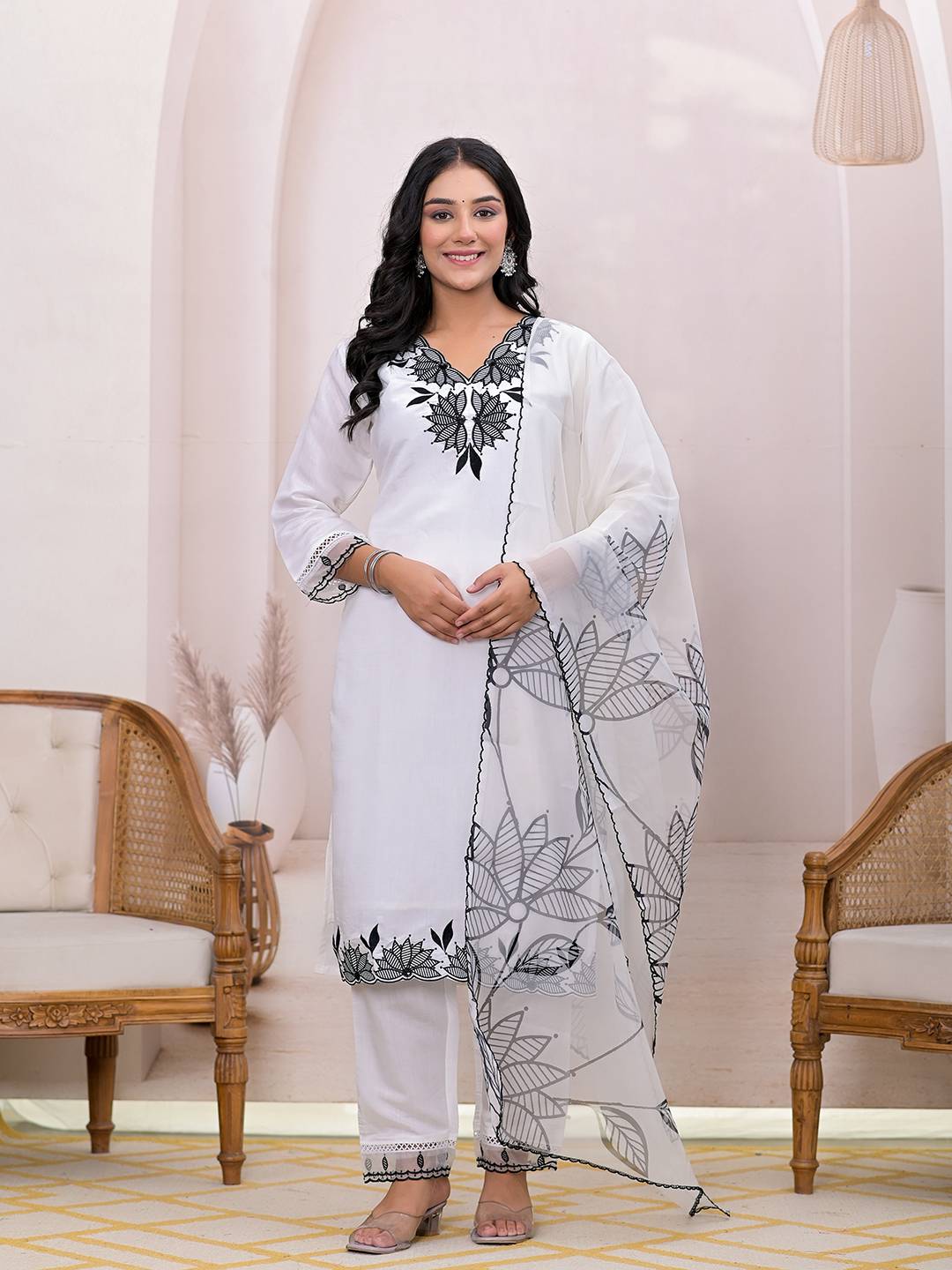 White-Cotton-Floral-Embroidered-Straight-3-Piece-Kurta-Set