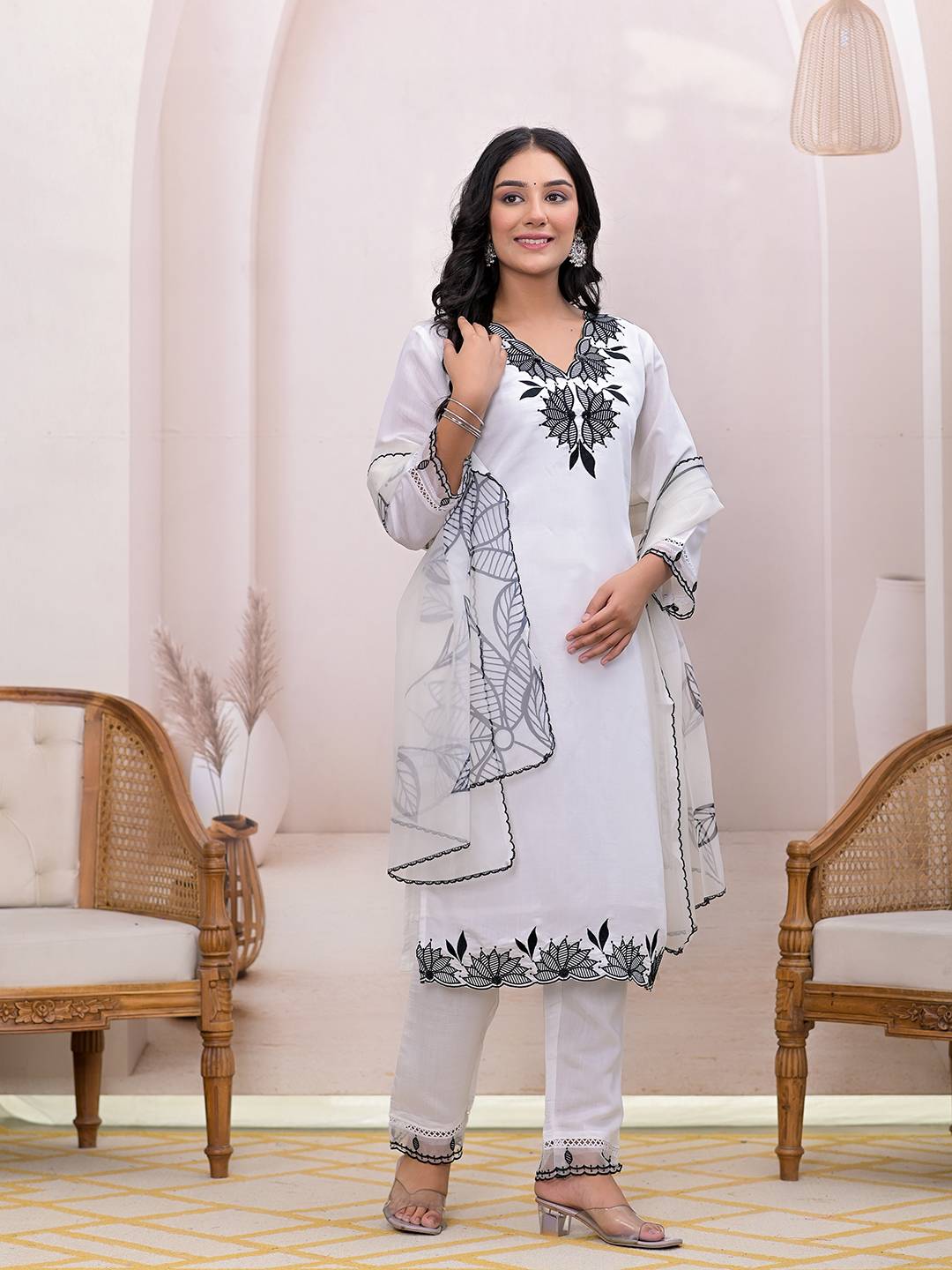 White-Cotton-Floral-Embroidered-Straight-3-Piece-Kurta-Set