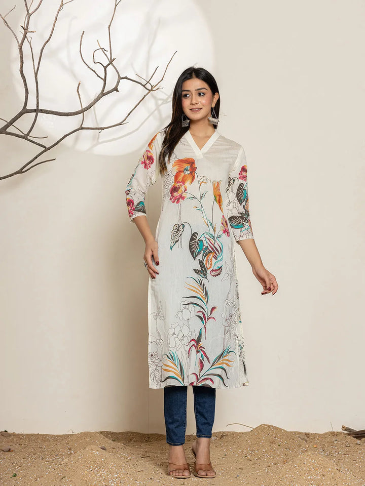 White-Silk-Blend-Digital-Floral-Print-Kurta