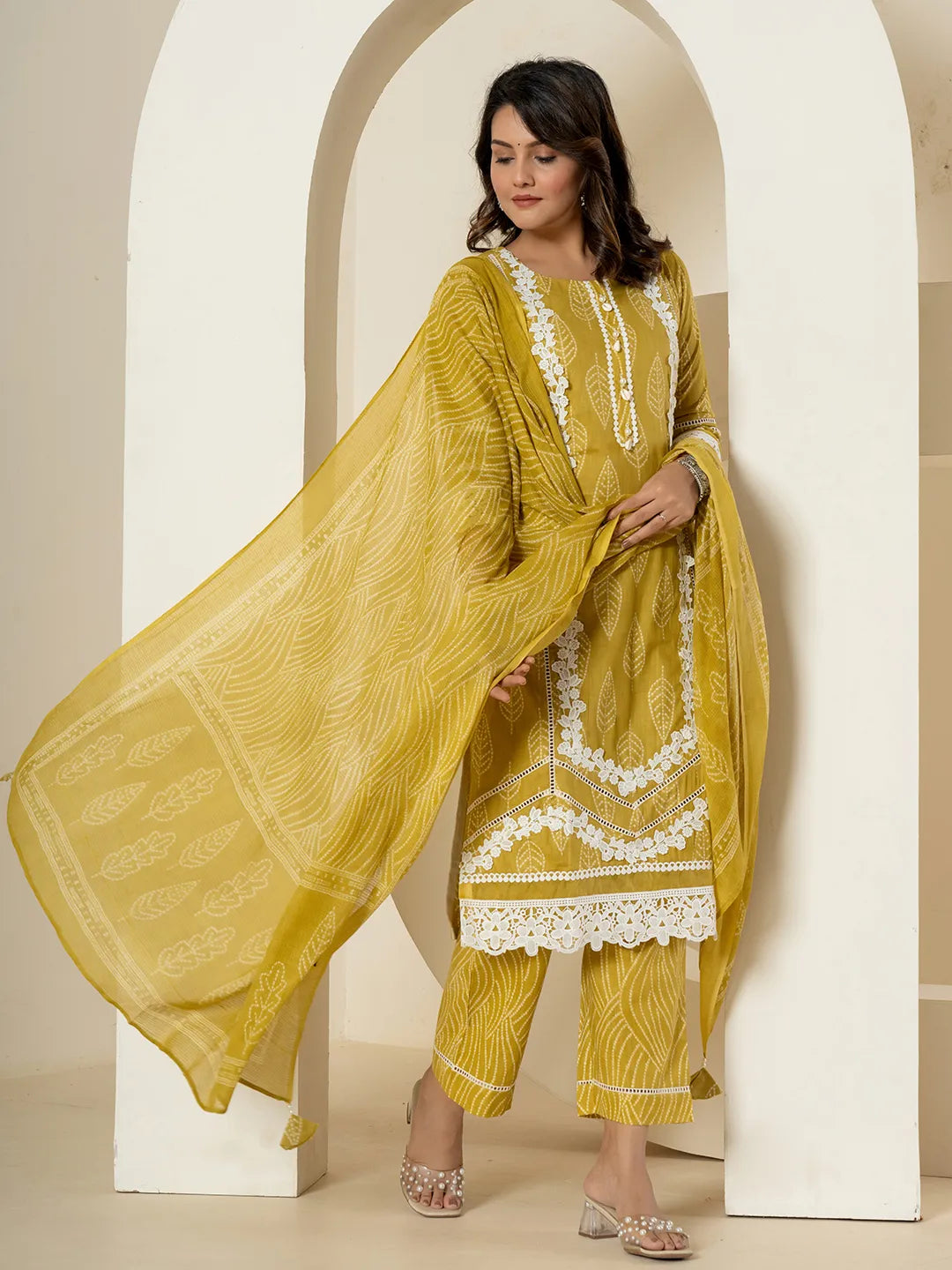 Yellow-Pure-Cotton-Patch-Work-Straight-3-Piece-Kurta-Set