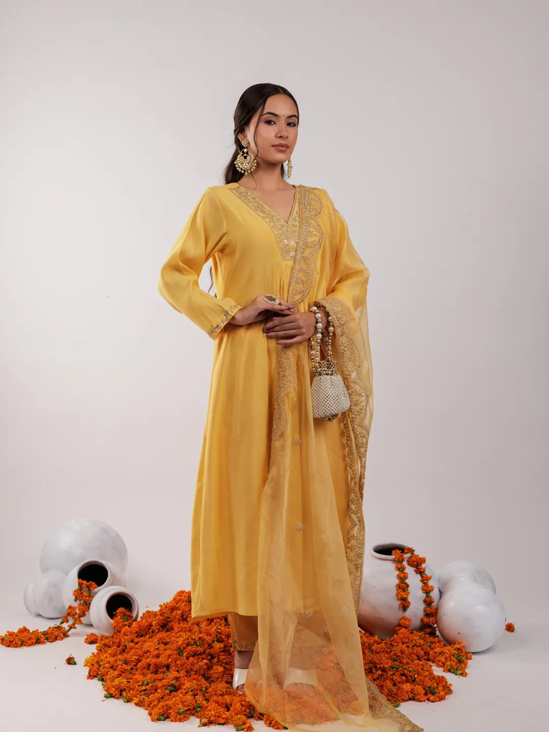 Yellow-Silk-Embroidered-3-Piece-Kurta-Set