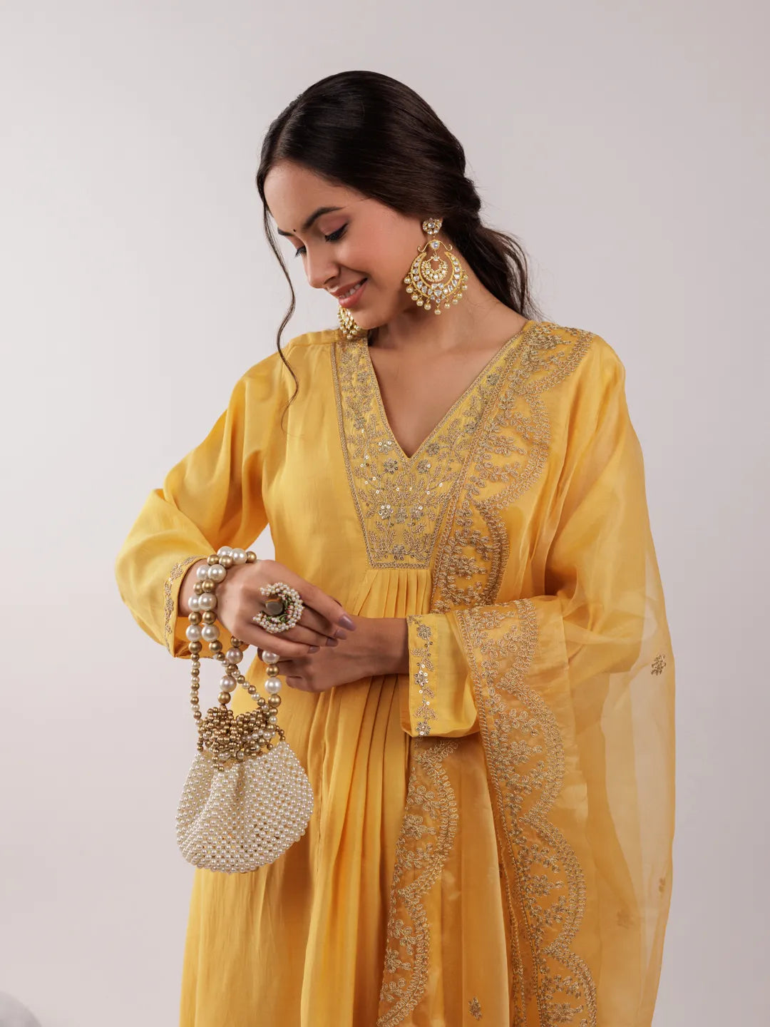 Yellow-Silk-Embroidered-3-Piece-Kurta-Set