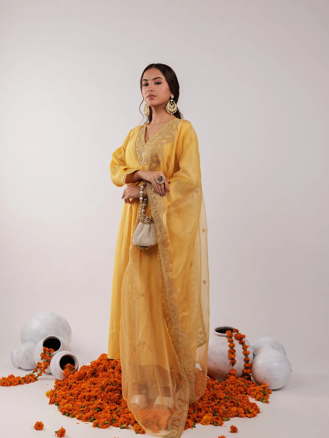 Yellow-Silk-Embroidered-3-Piece-Kurta-Set